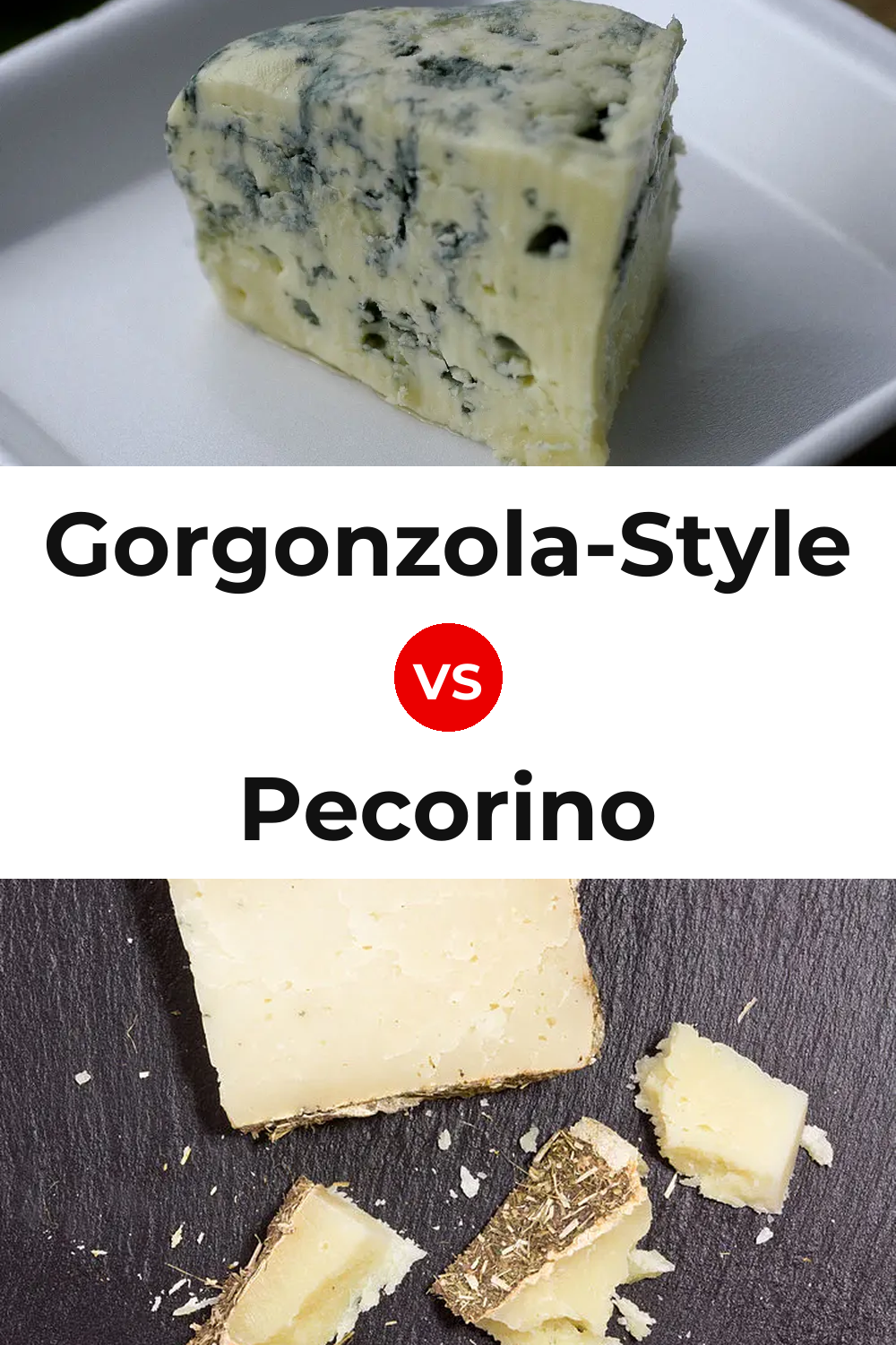 Gorgonzola-Style Cheese vs Pecorino Cheese Pinterest comparison