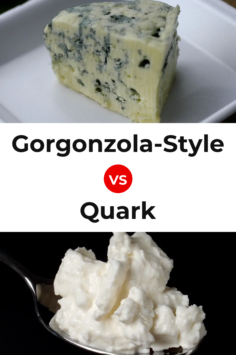 Gorgonzola-Style Cheese vs Quark Cheese Pinterest comparison