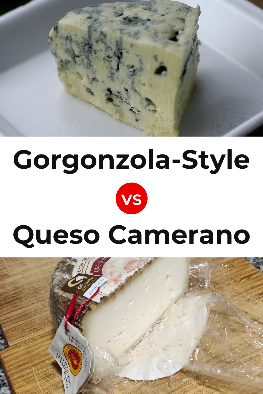 Gorgonzola-Style Cheese vs Queso Camerano Pinterest comparison