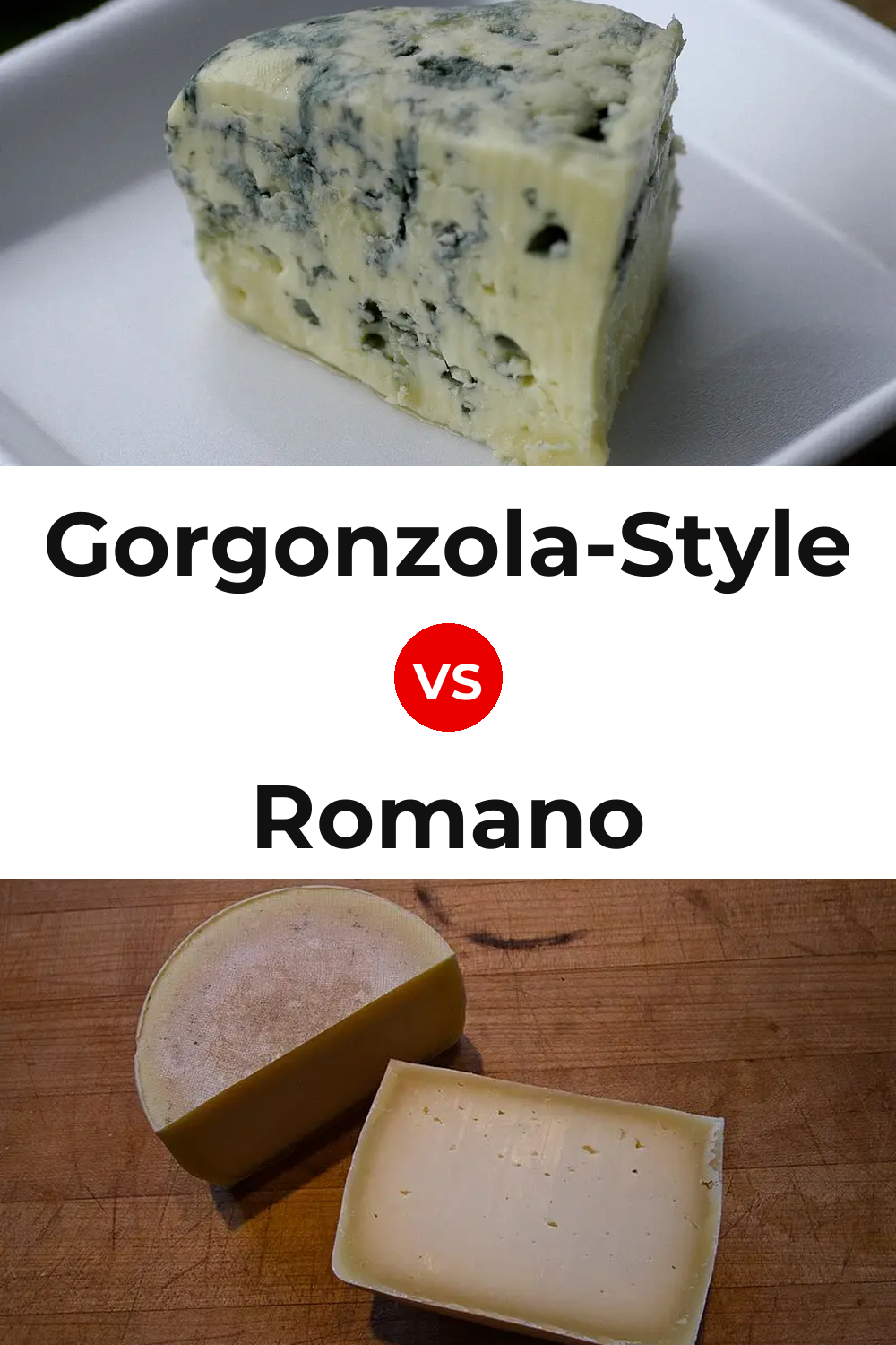 Gorgonzola-Style Cheese vs Romano Cheese Pinterest comparison