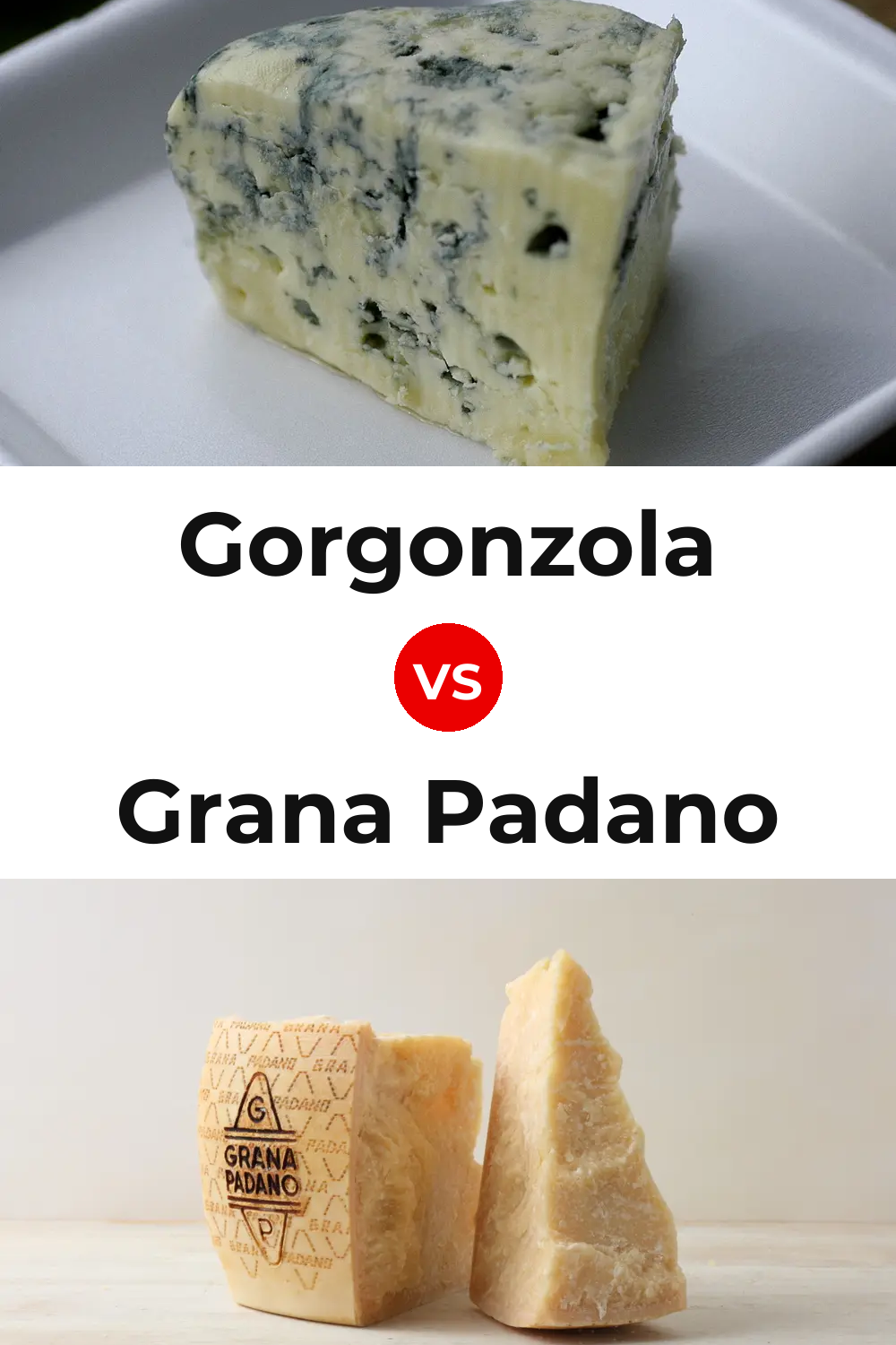 Gorgonzola Cheese vs Grana Padano Cheese Pinterest comparison