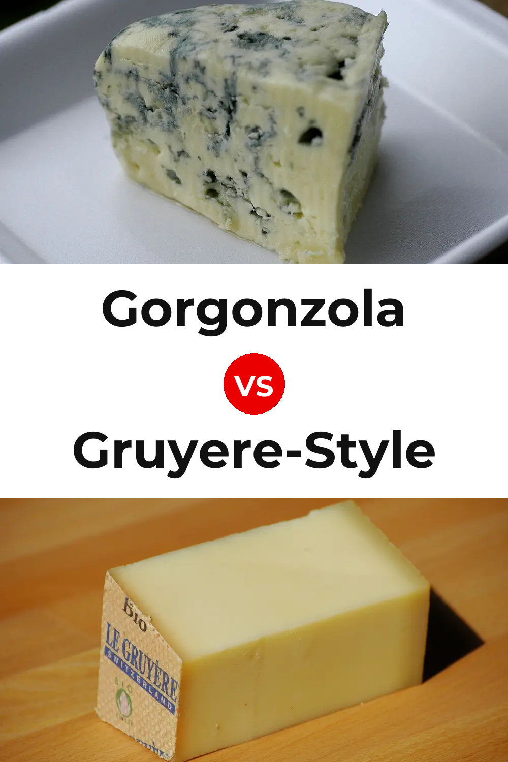 Gorgonzola Cheese vs Gruyere-Style Cheese Pinterest comparison
