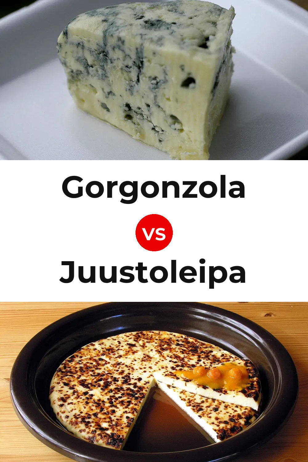 Gorgonzola Cheese vs Juustoleipa Cheese Pinterest comparison