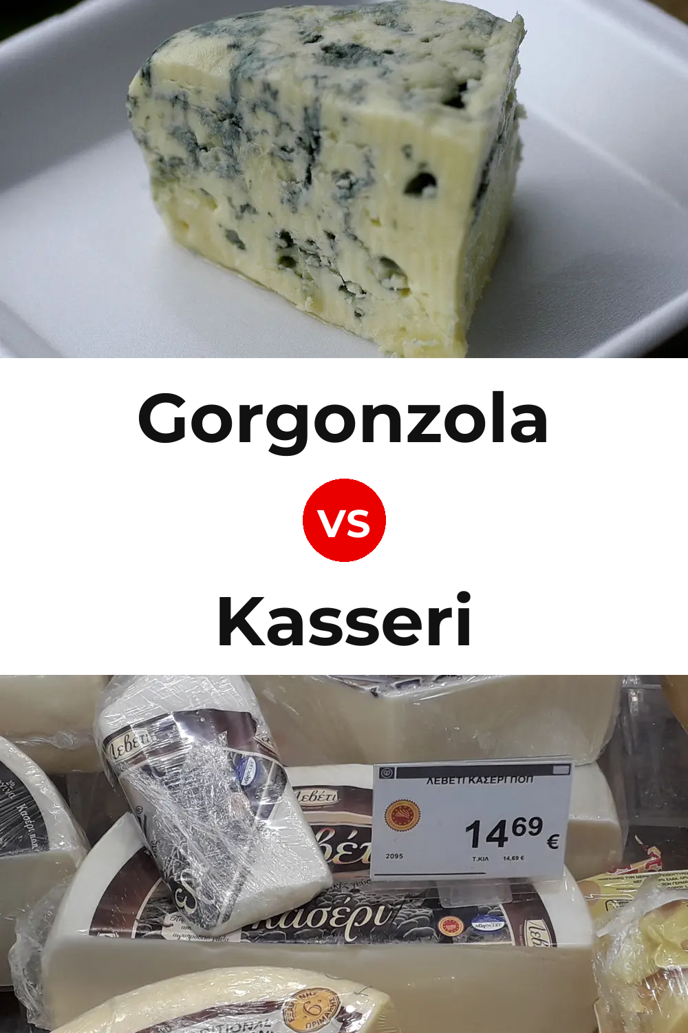 Gorgonzola Cheese vs Kasseri Cheese Pinterest comparison