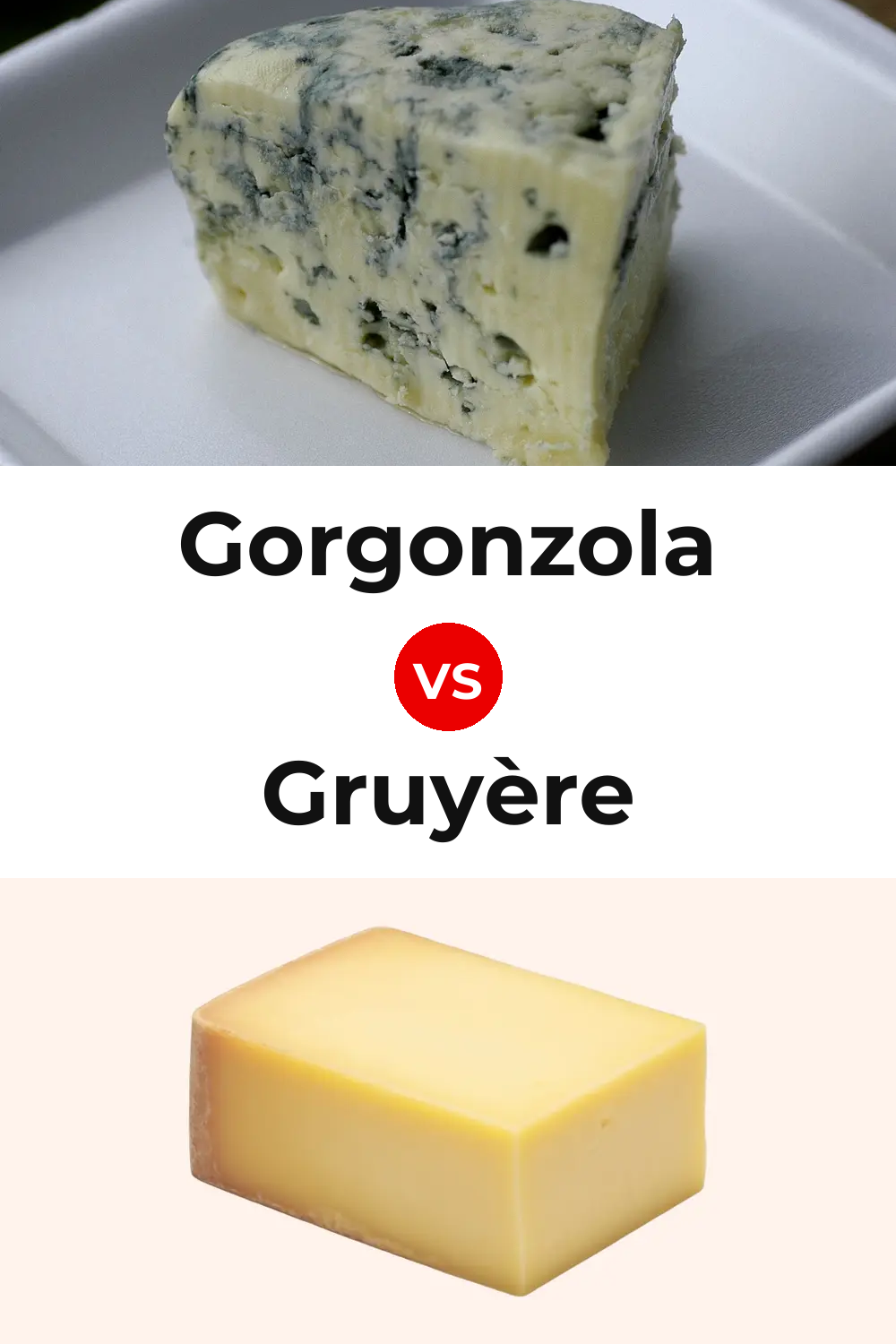 Gorgonzola Cheese vs Gruyère Cheese Pinterest comparison