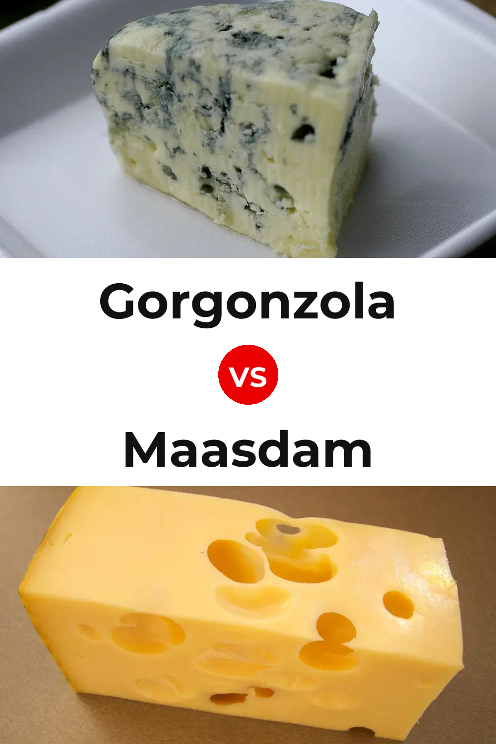 Gorgonzola Cheese vs Maasdam Cheese Pinterest comparison