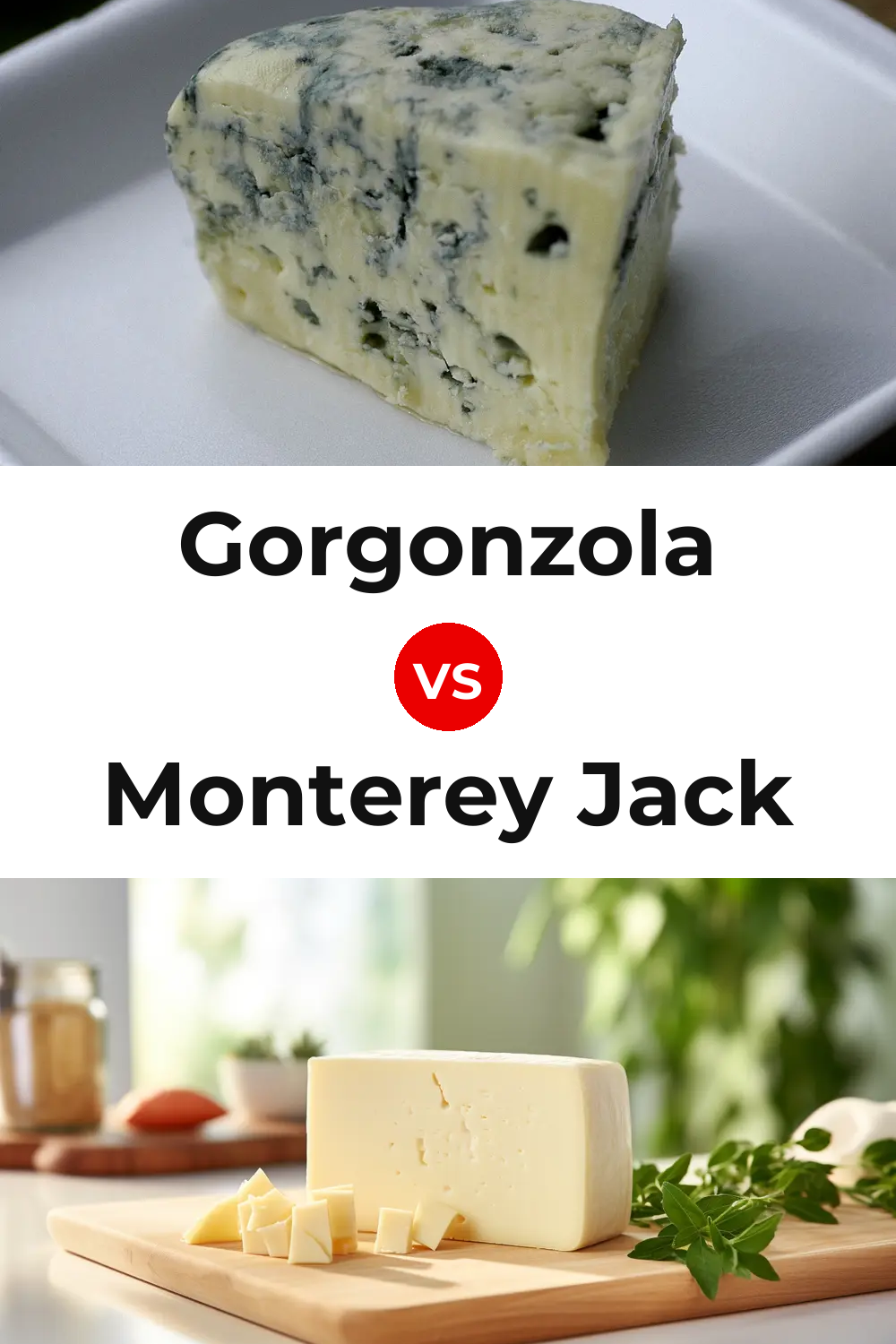 Gorgonzola Cheese vs Monterey Jack Cheese Pinterest comparison