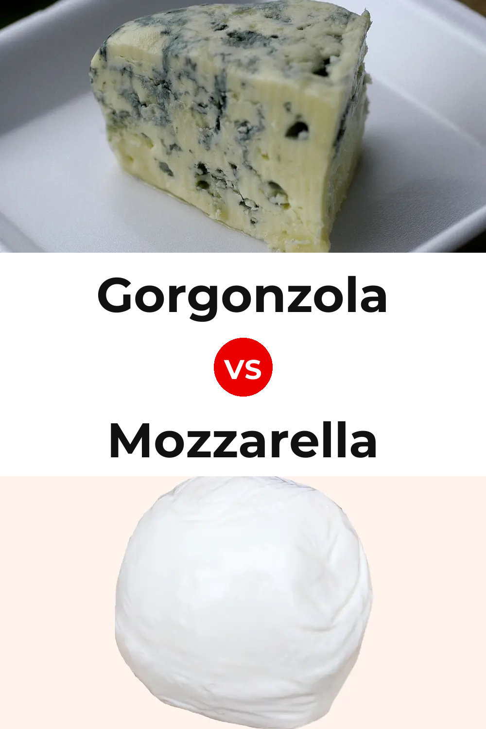 Gorgonzola Cheese vs Mozzarella Cheese Pinterest comparison