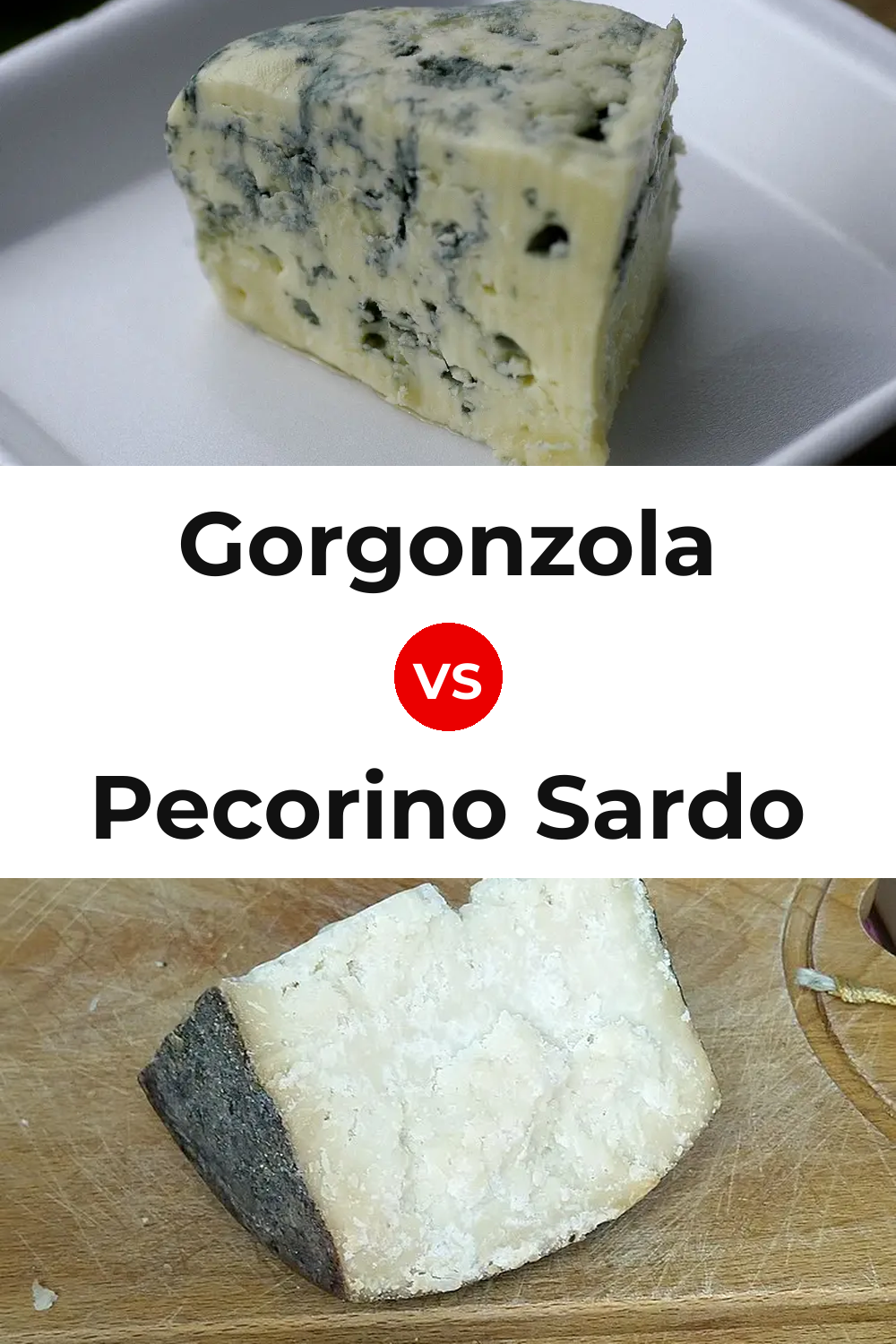Gorgonzola Cheese vs Pecorino Sardo Cheese Pinterest comparison