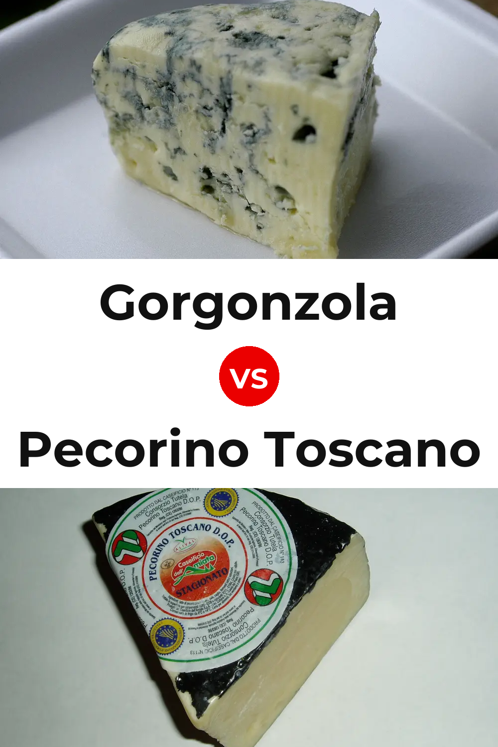 Gorgonzola Cheese vs Pecorino Toscano Cheese Pinterest comparison