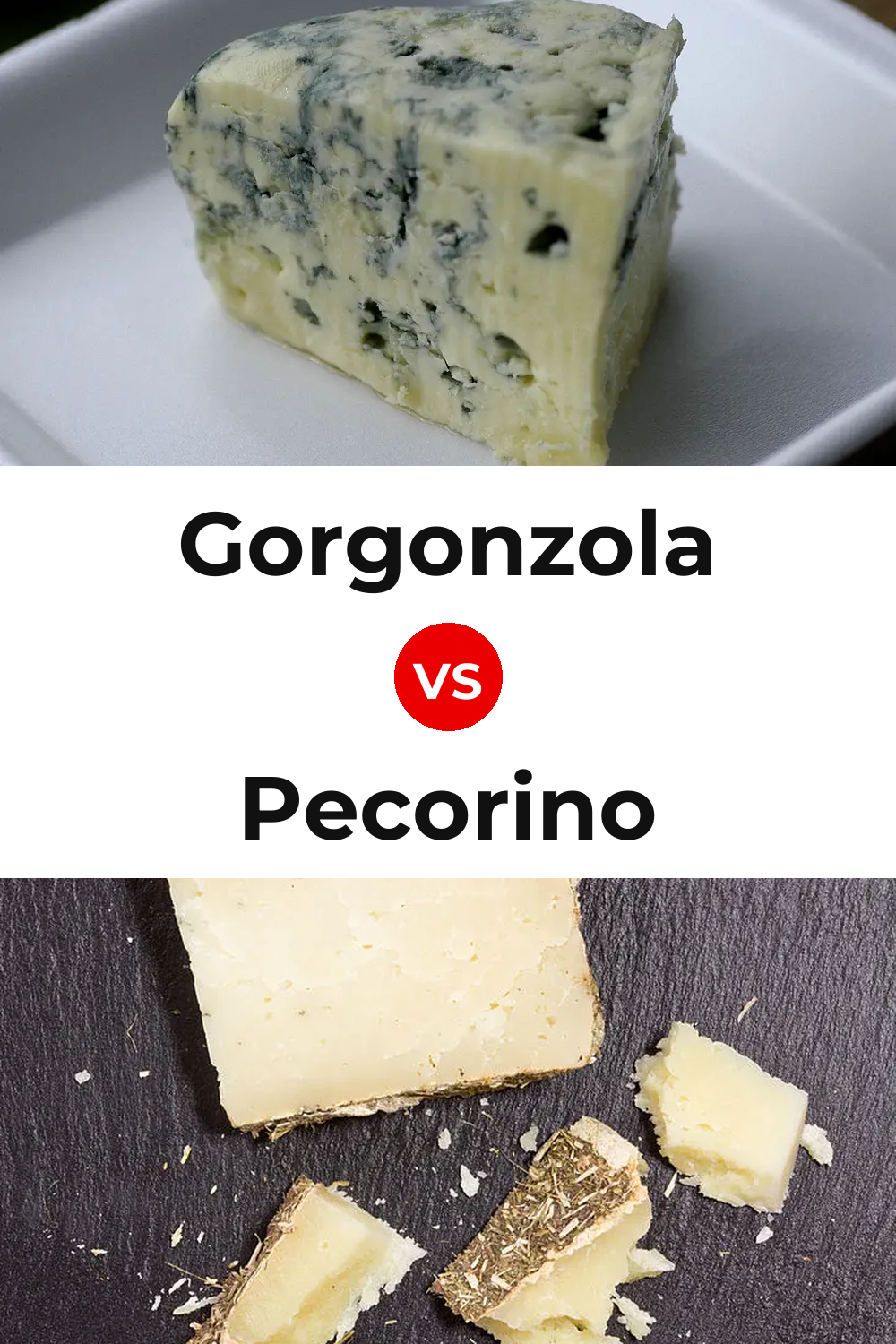 Gorgonzola Cheese vs Pecorino Cheese Pinterest comparison