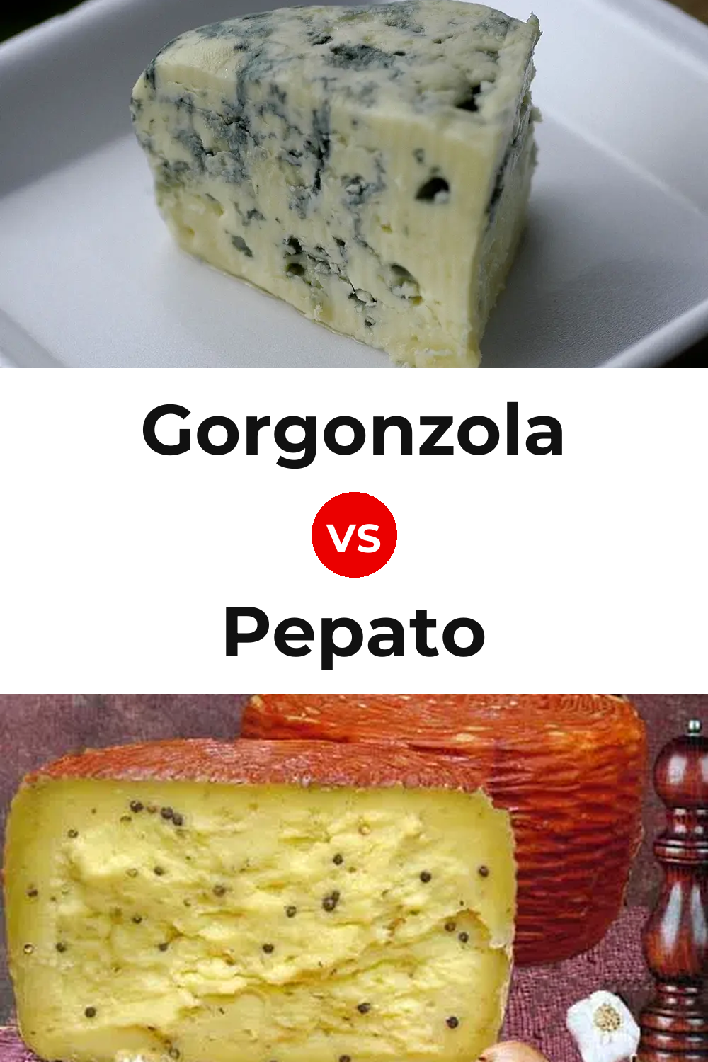 Gorgonzola Cheese vs Pepato Cheese Pinterest comparison