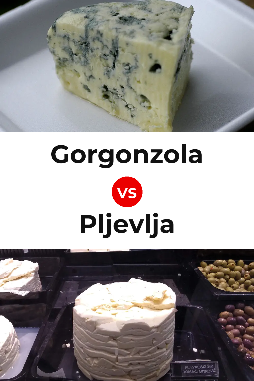 Gorgonzola Cheese vs Pljevlja Cheese Pinterest comparison