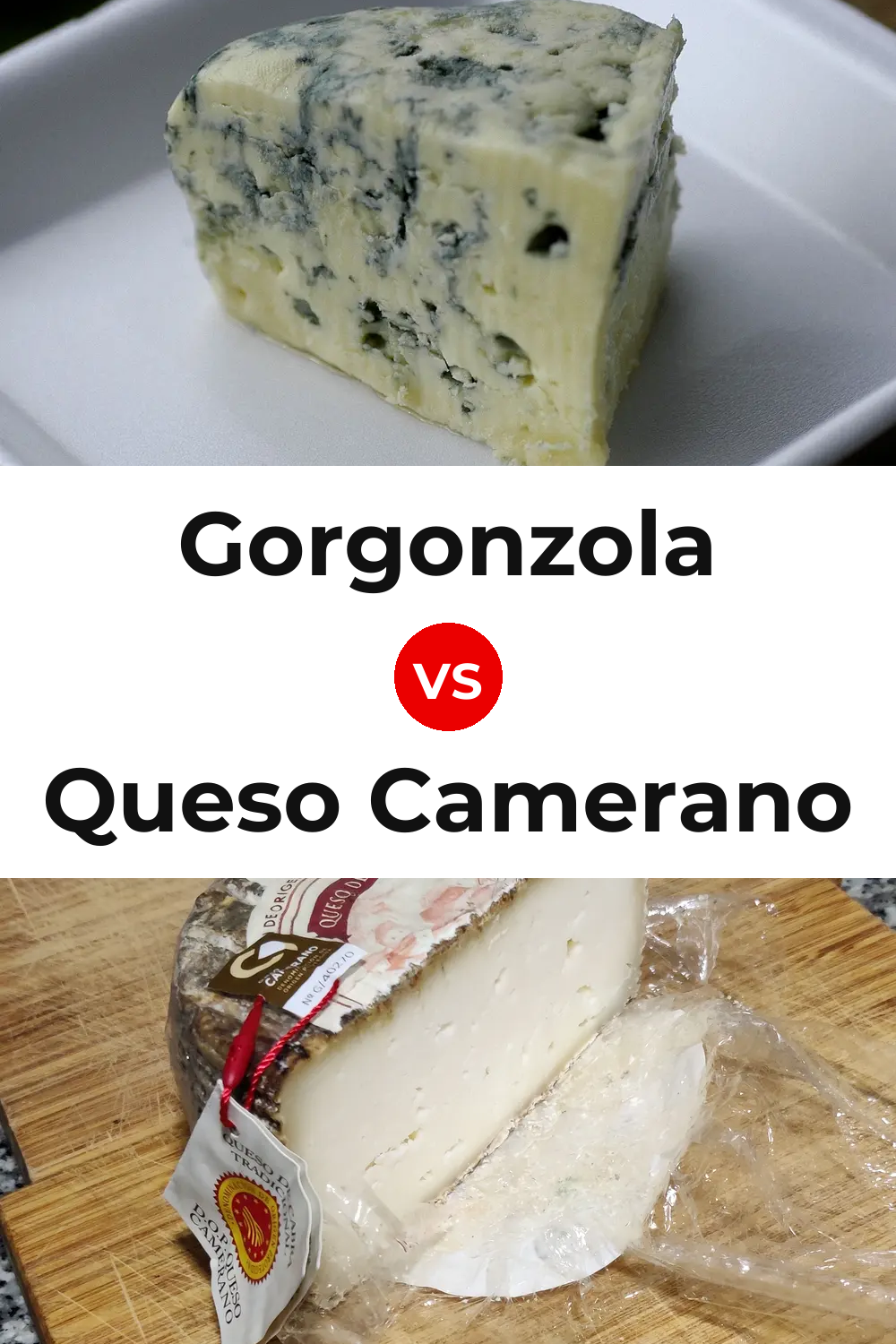 Gorgonzola Cheese vs Queso Camerano Pinterest comparison