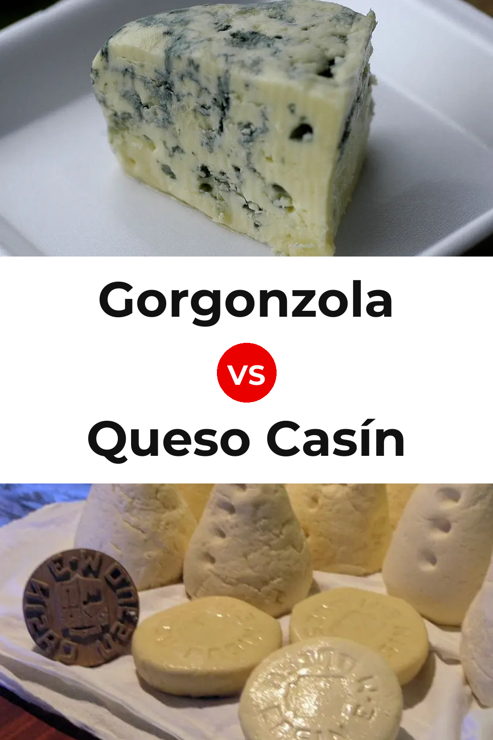 Gorgonzola Cheese vs Queso Casín Pinterest comparison