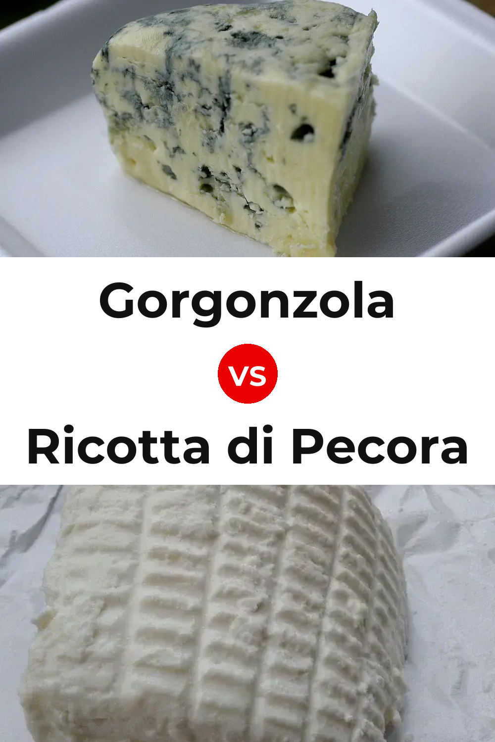 Gorgonzola Cheese vs Ricotta di Pecora Cheese Pinterest comparison