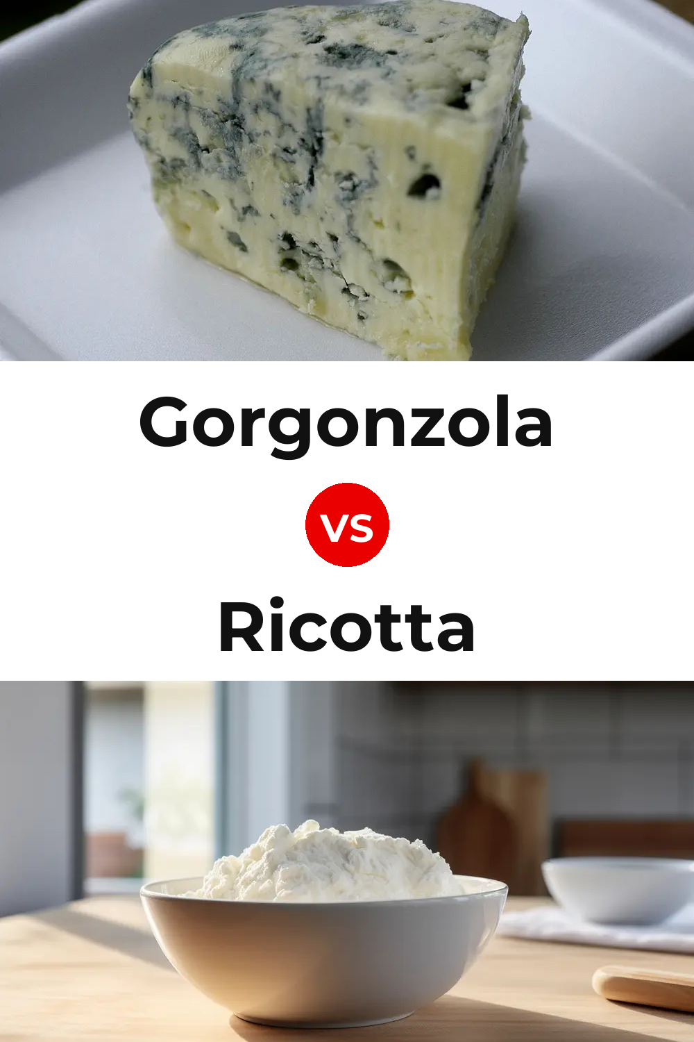 Gorgonzola Cheese vs Ricotta Cheese Pinterest comparison