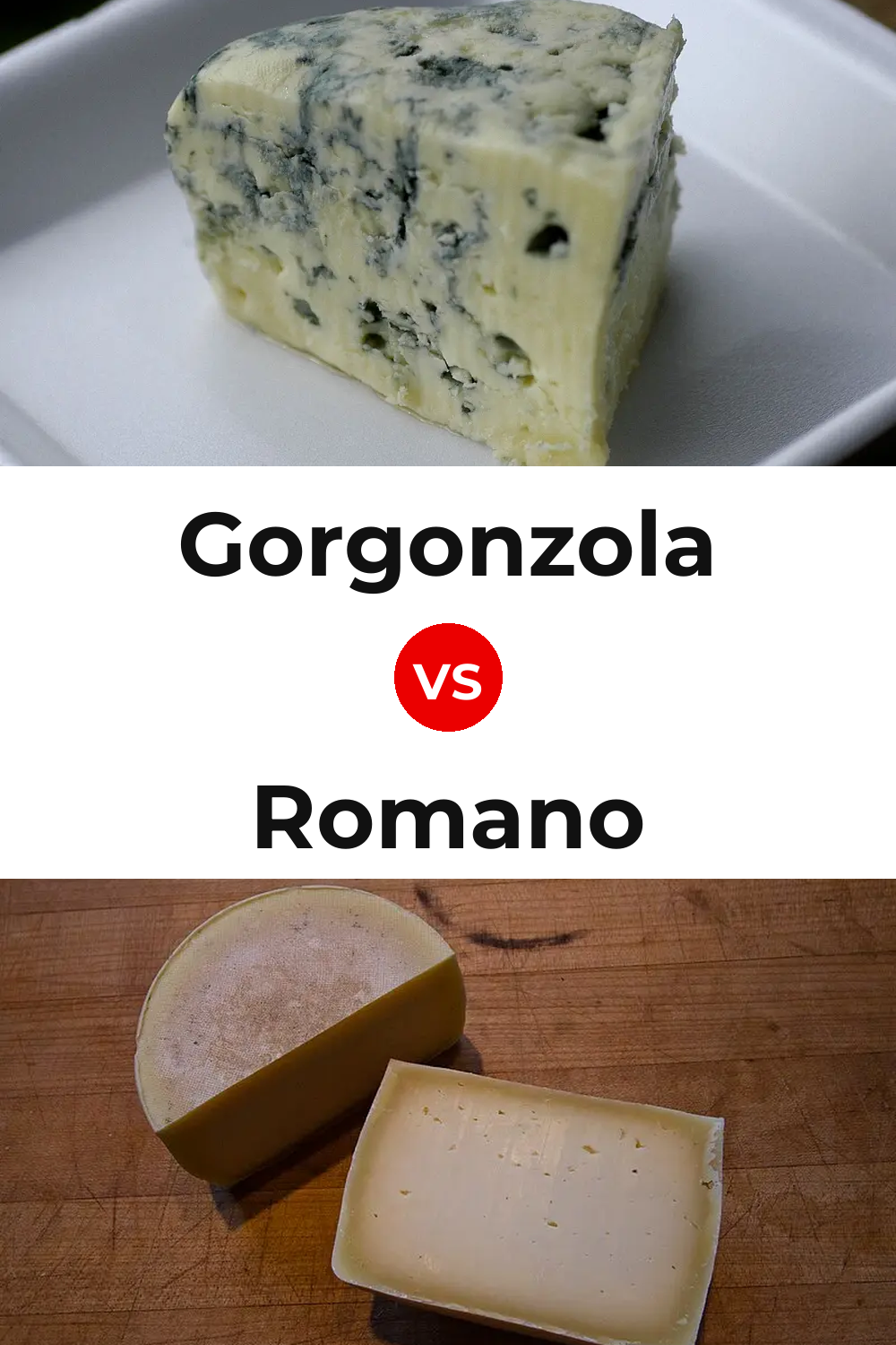 Gorgonzola Cheese vs Romano Cheese Pinterest comparison