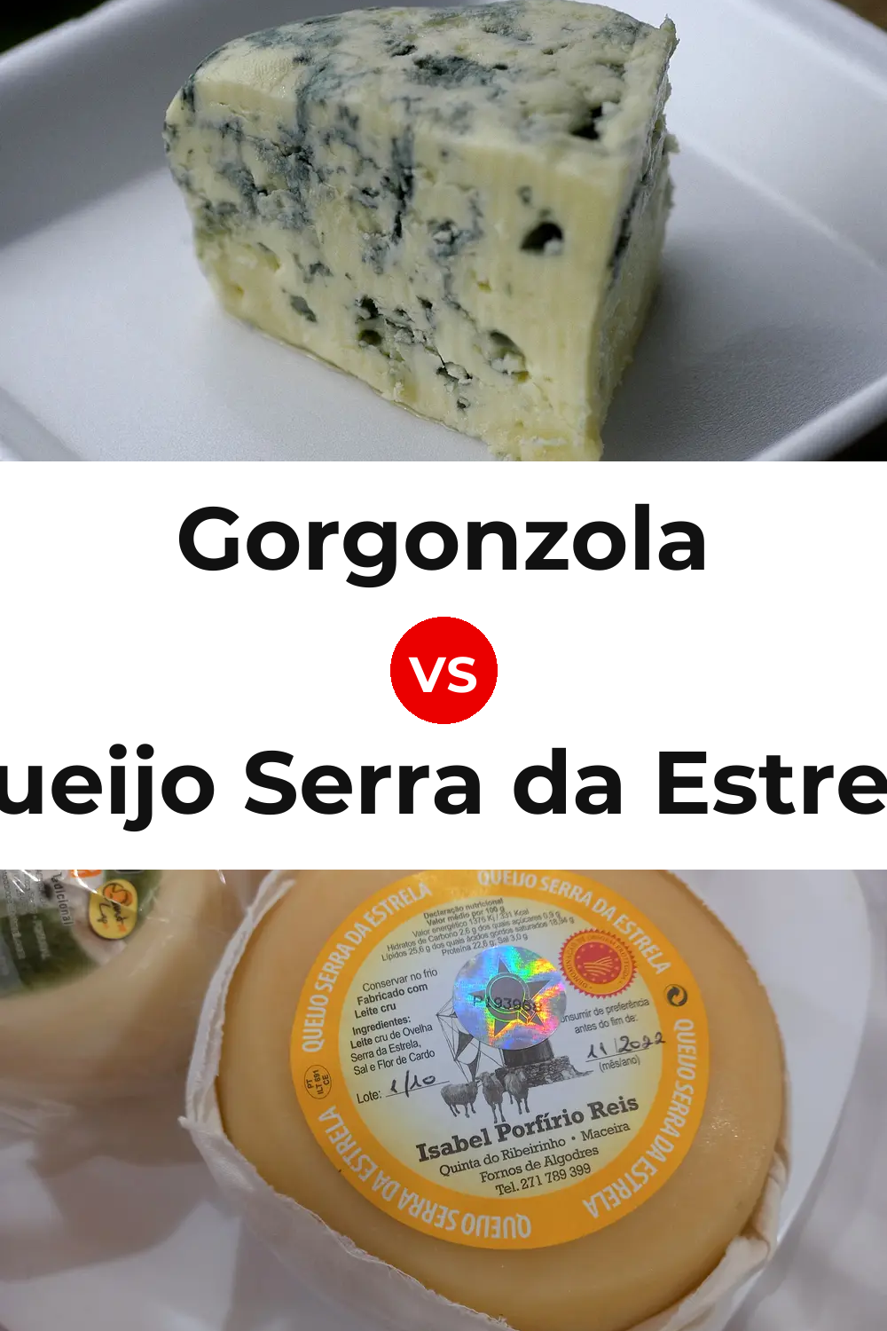 Gorgonzola Cheese vs Queijo Serra da Estrela Pinterest comparison