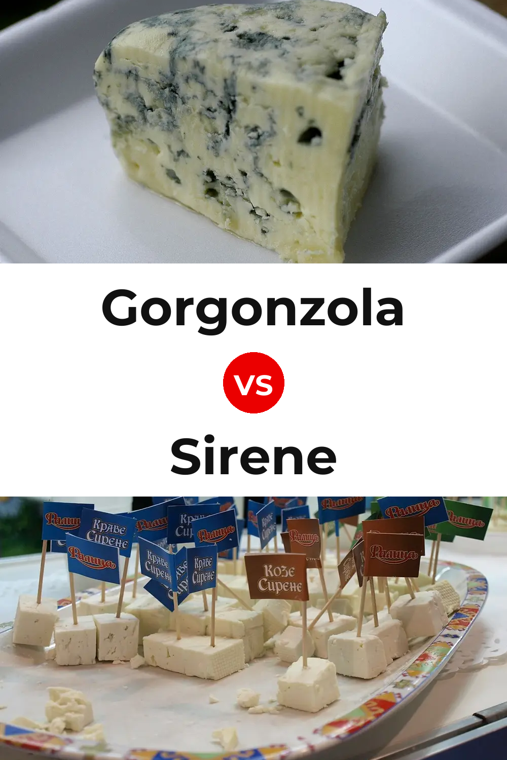 Gorgonzola Cheese vs Sirene Cheese Pinterest comparison