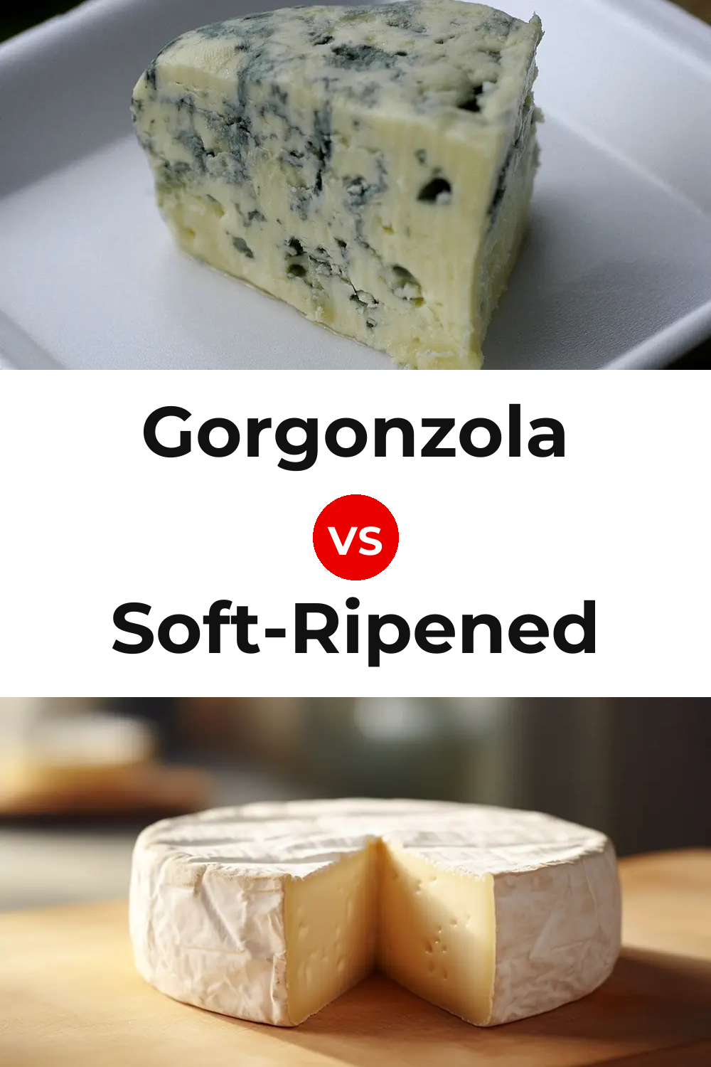 Gorgonzola Cheese vs Soft-Ripened Cheese Pinterest comparison