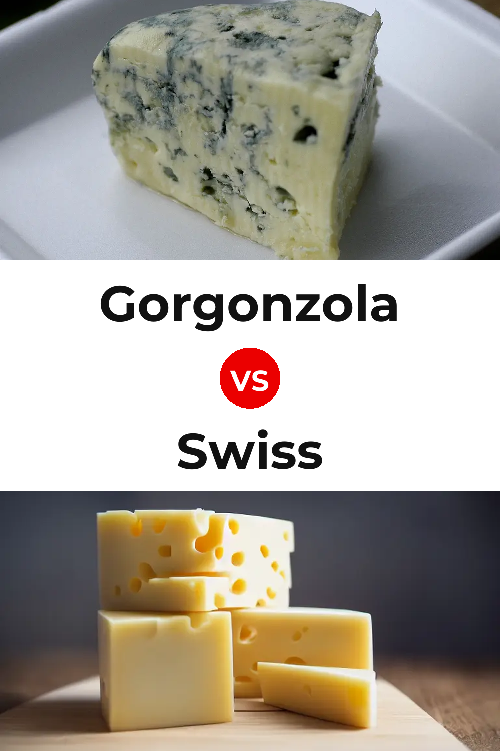 Gorgonzola Cheese vs Swiss Cheese Pinterest comparison