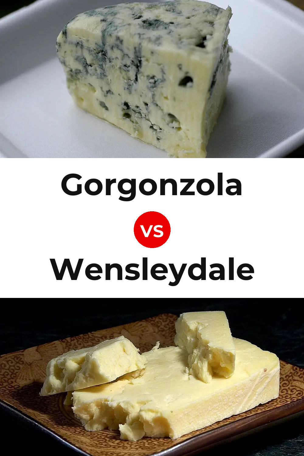 Gorgonzola Cheese vs Wensleydale Cheese Pinterest comparison