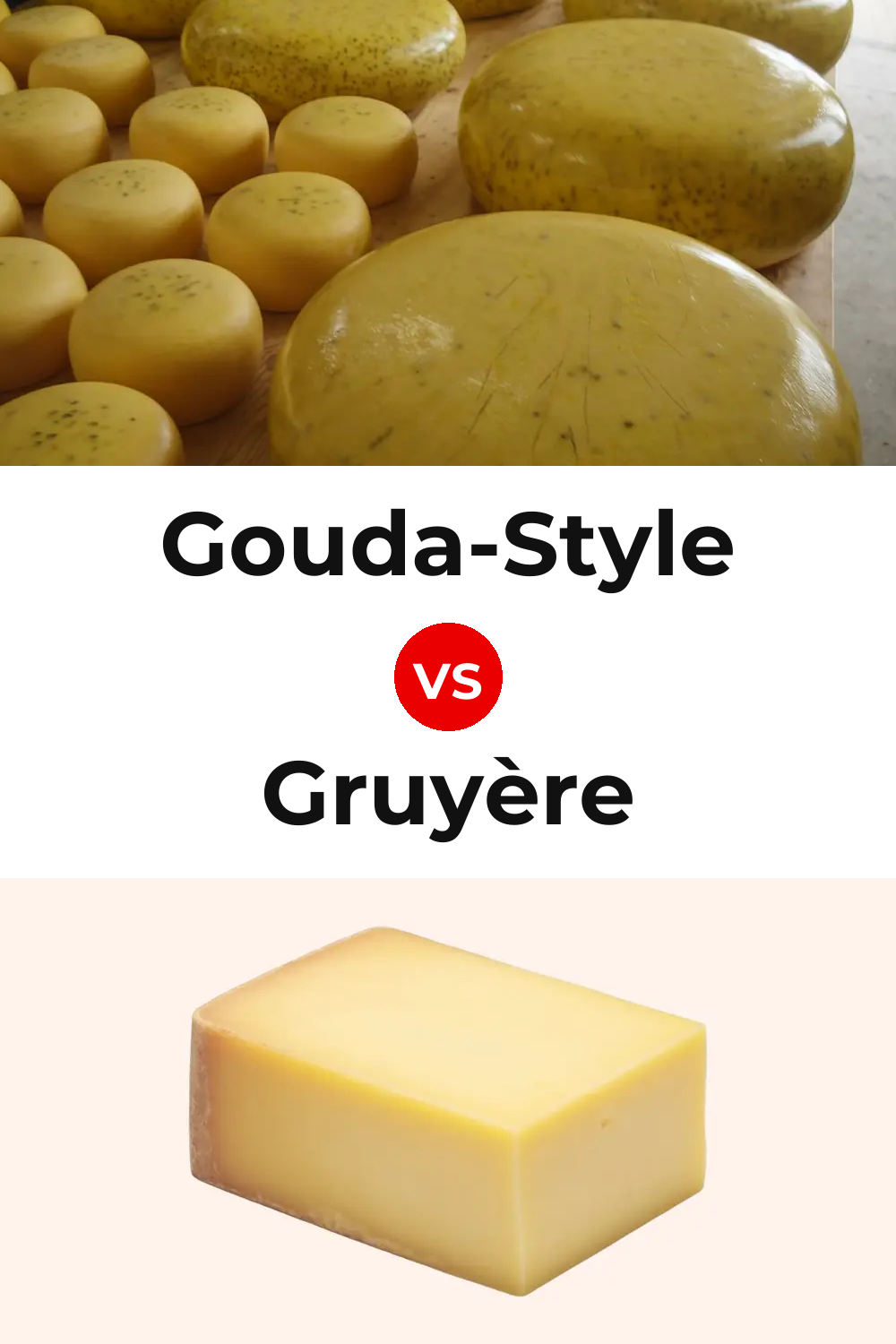 Gouda-Style Cheese vs Gruyère Cheese Pinterest comparison