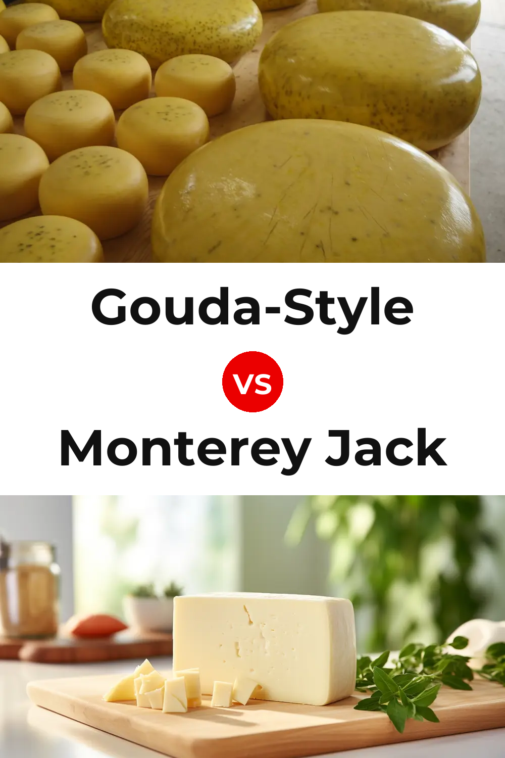 Gouda-Style Cheese vs Monterey Jack Cheese Pinterest comparison