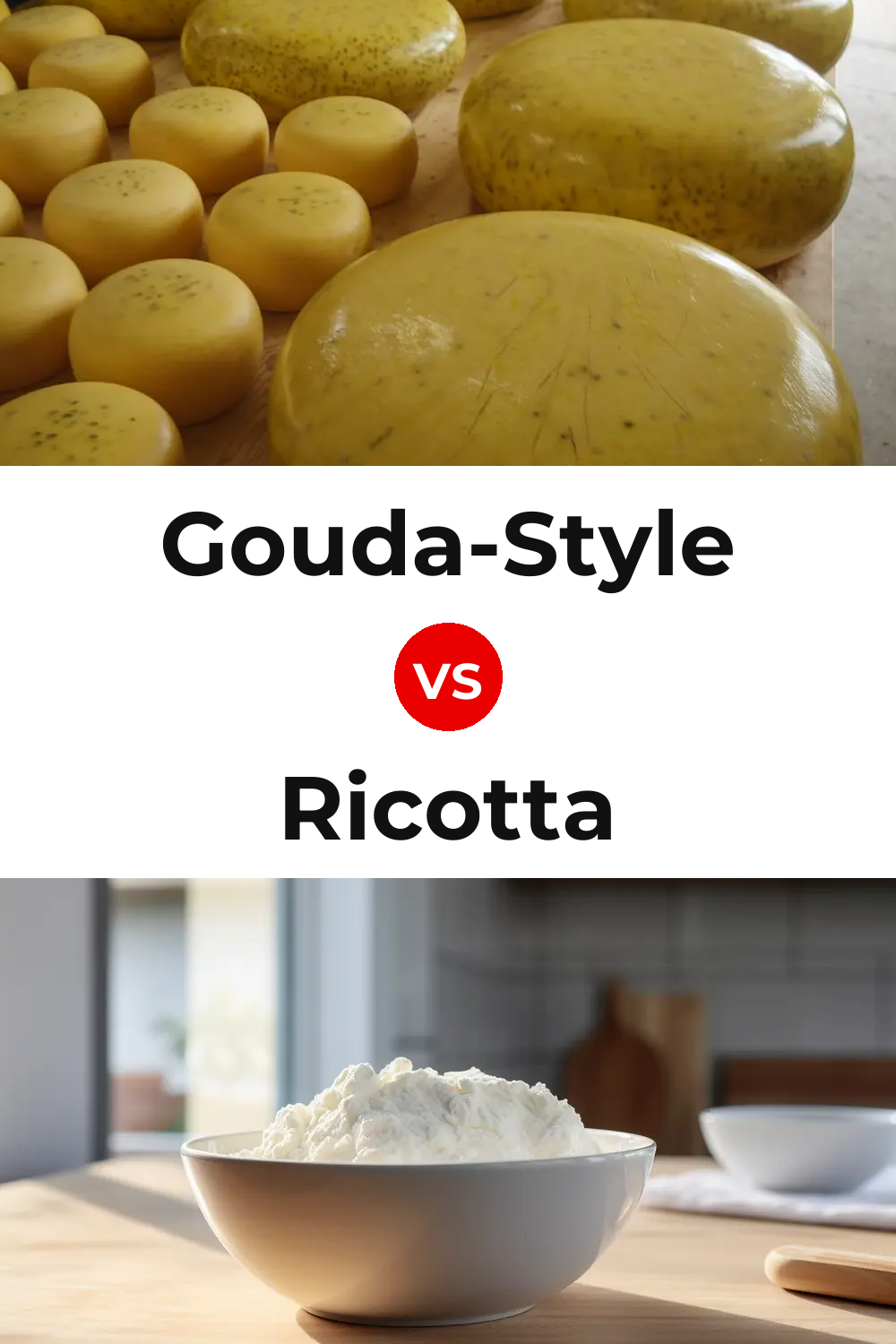 Gouda-Style Cheese vs Ricotta Cheese Pinterest comparison