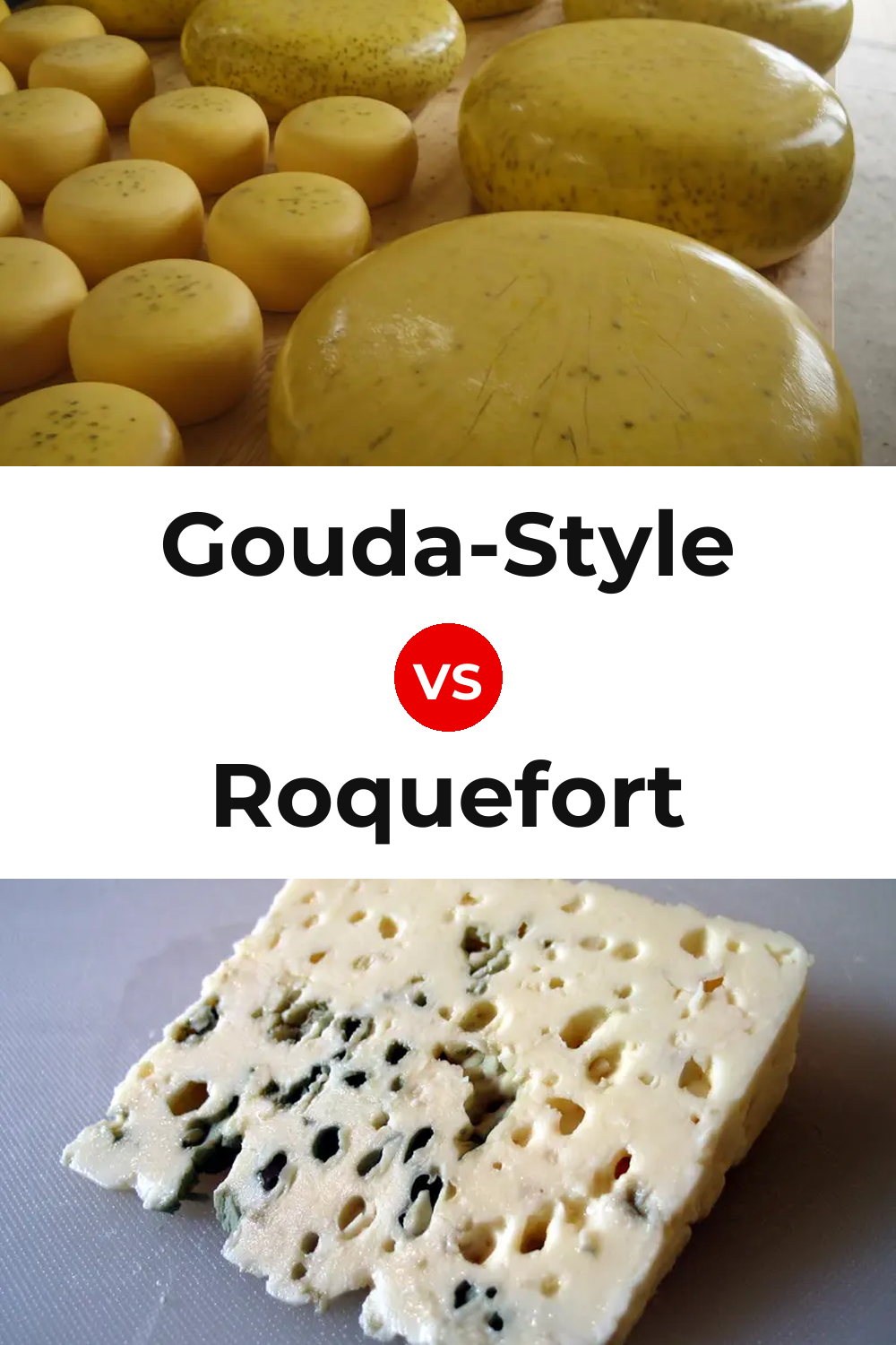 Gouda-Style Cheese vs Roquefort Cheese Pinterest comparison