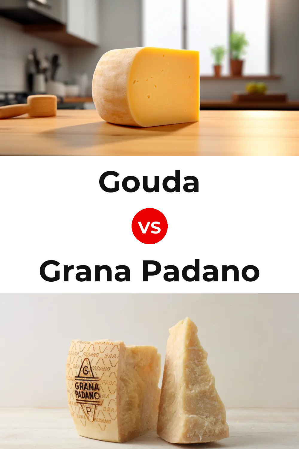 Gouda Cheese vs Grana Padano Cheese Pinterest comparison