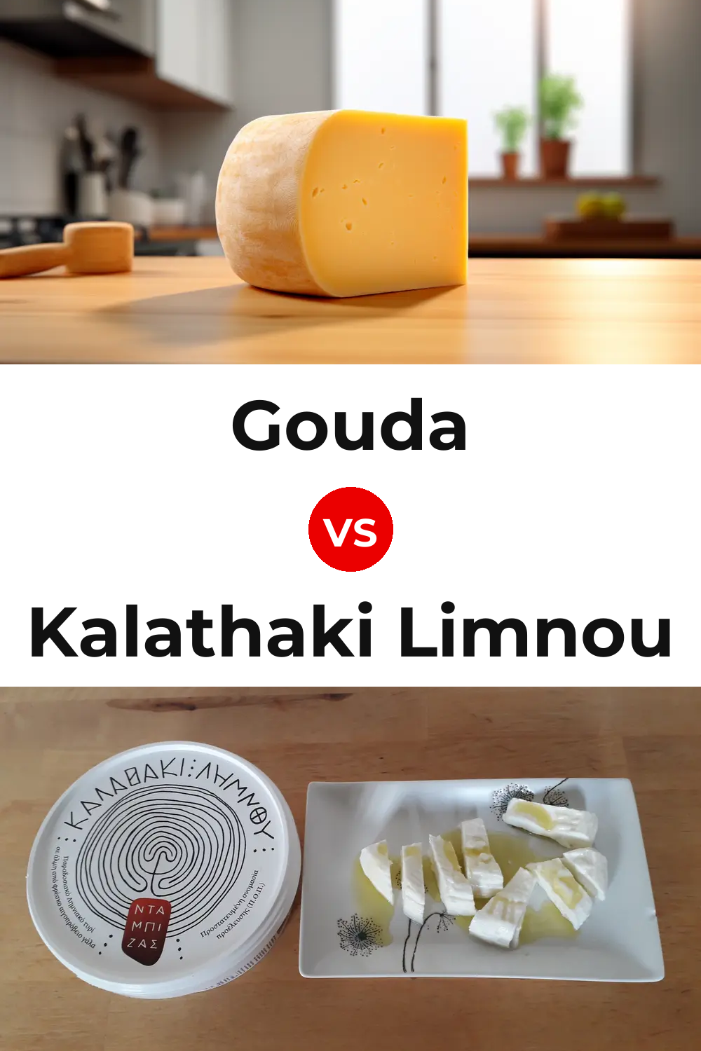 Gouda Cheese vs Kalathaki Limnou Cheese Pinterest comparison