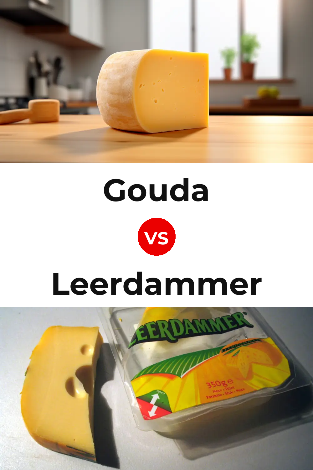 Gouda Cheese vs Leerdammer Cheese Pinterest comparison