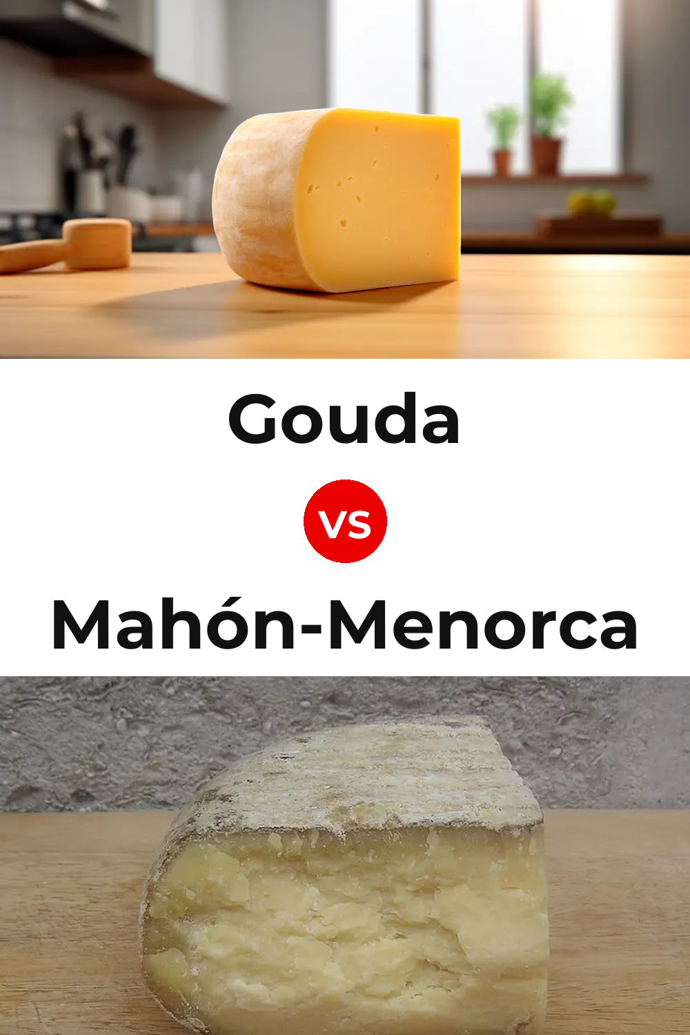 Gouda Cheese vs Mahón-Menorca Cheese Pinterest comparison
