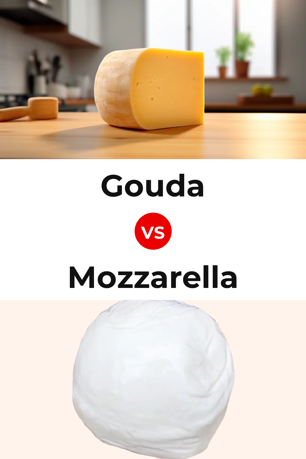 Gouda Cheese vs Mozzarella Cheese Pinterest comparison
