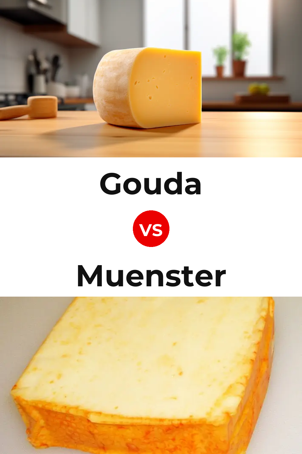 Gouda Cheese vs Muenster Cheese Pinterest comparison