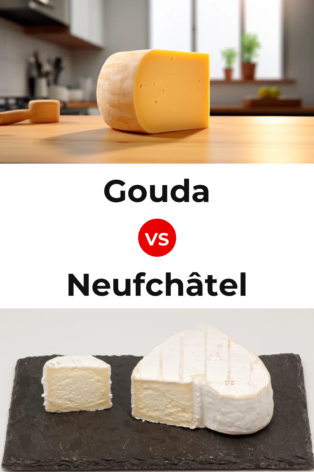 Gouda Cheese vs Neufchâtel Cheese Pinterest comparison
