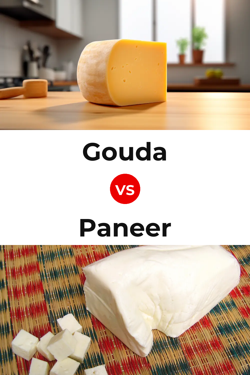 Gouda Cheese vs Paneer Cheese Pinterest comparison