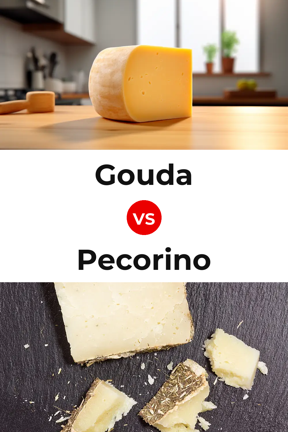 Gouda Cheese vs Pecorino Cheese Pinterest comparison