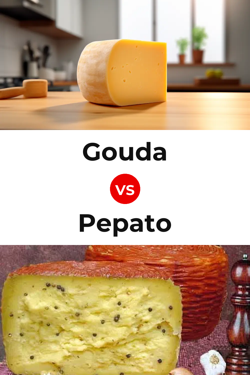 Gouda Cheese vs Pepato Cheese Pinterest comparison