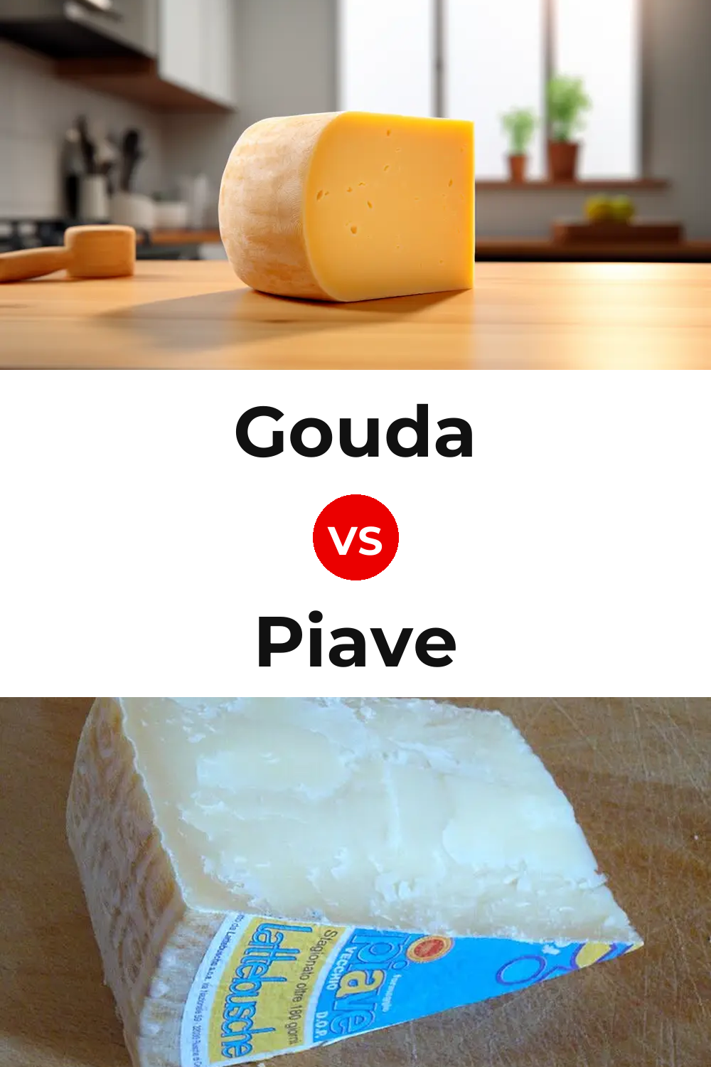 Gouda Cheese vs Piave Cheese Pinterest comparison