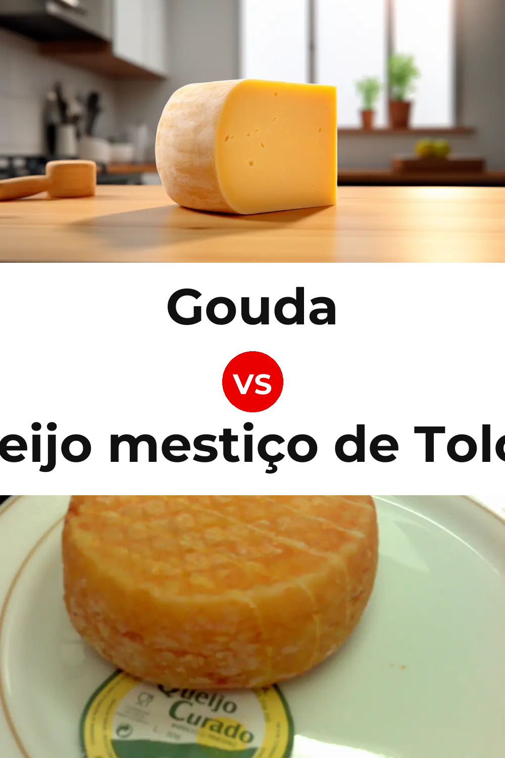 Gouda Cheese vs Queijo mestiço de Tolosa Pinterest comparison