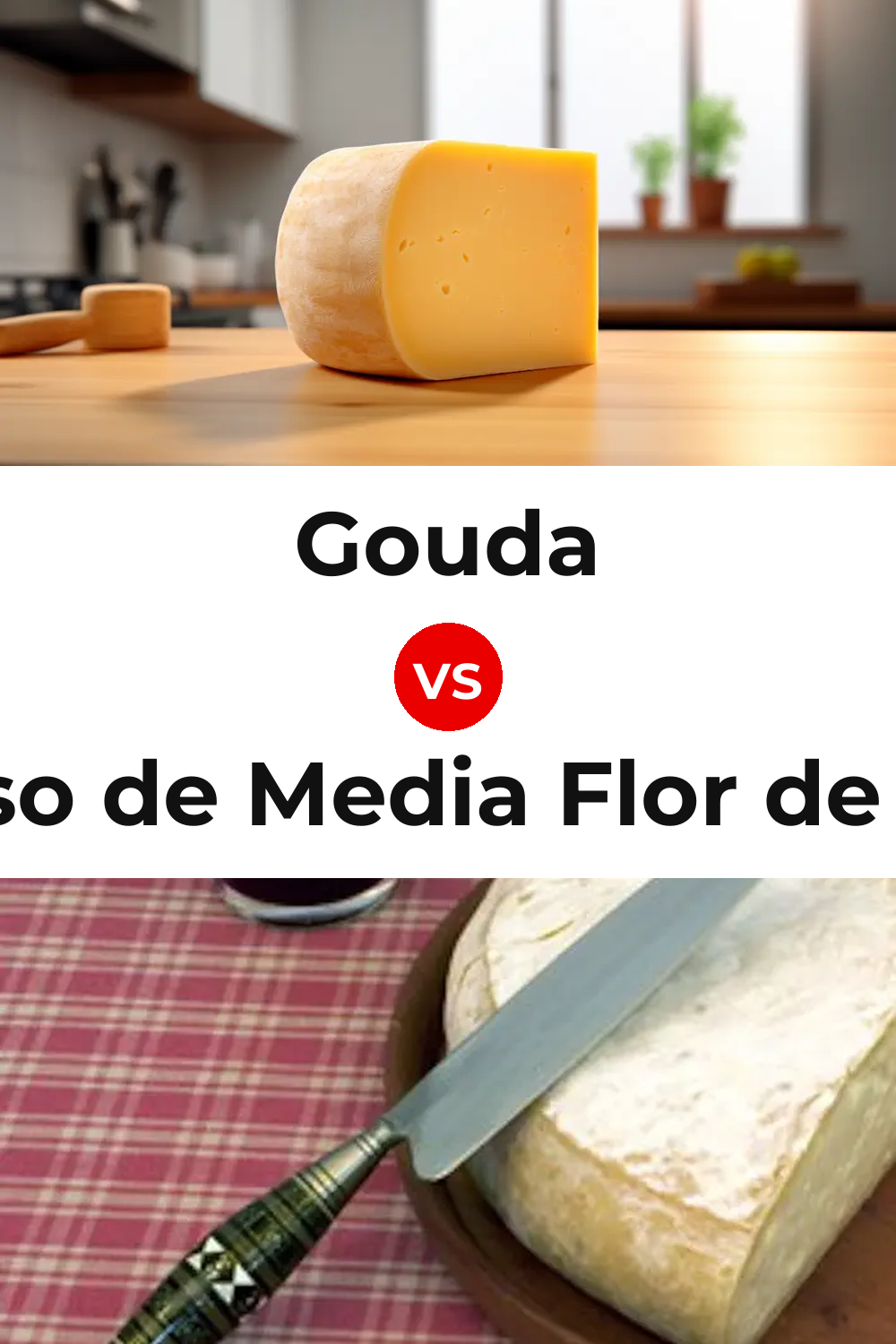 Gouda Cheese vs Queso de Media Flor de Guía Pinterest comparison