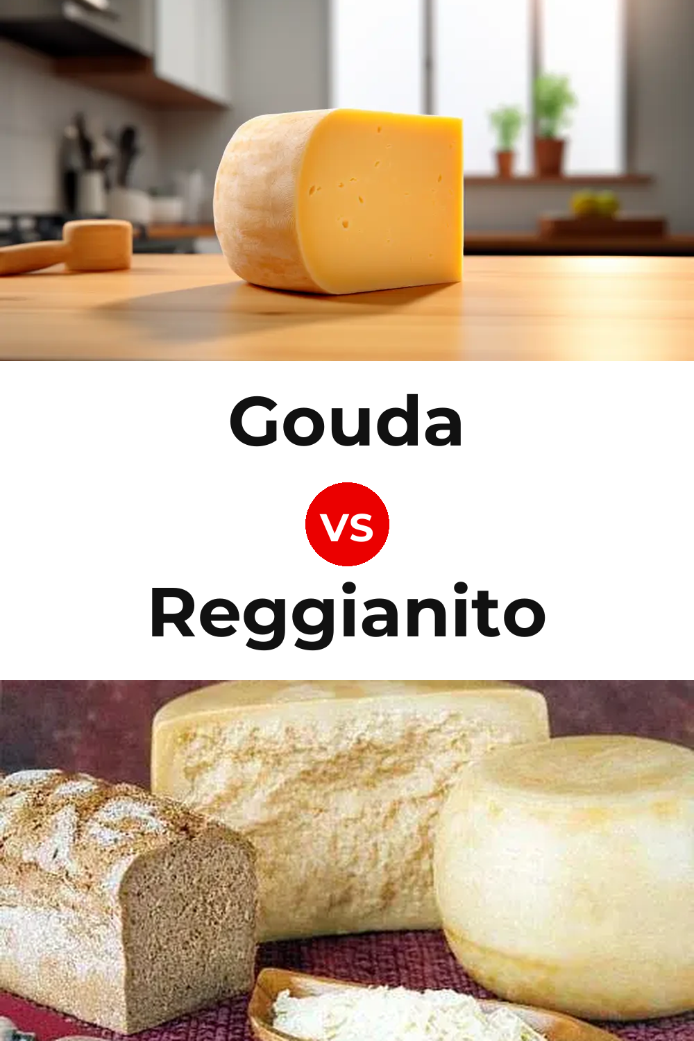 Gouda Cheese vs Reggianito Cheese Pinterest comparison