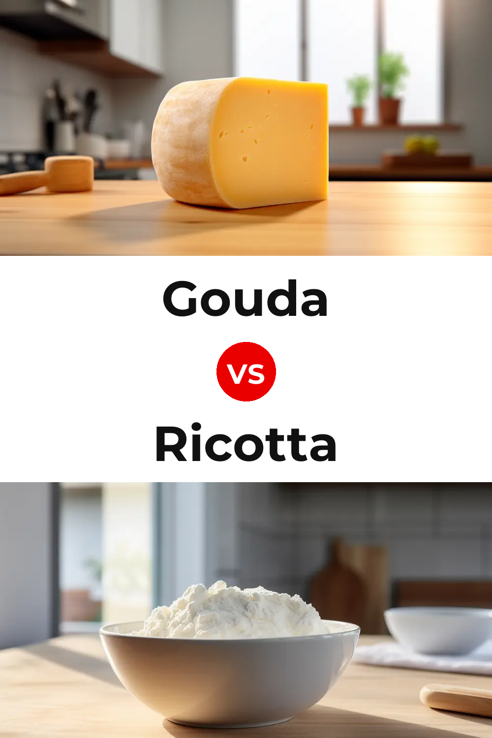 Gouda Cheese vs Ricotta Cheese Pinterest comparison