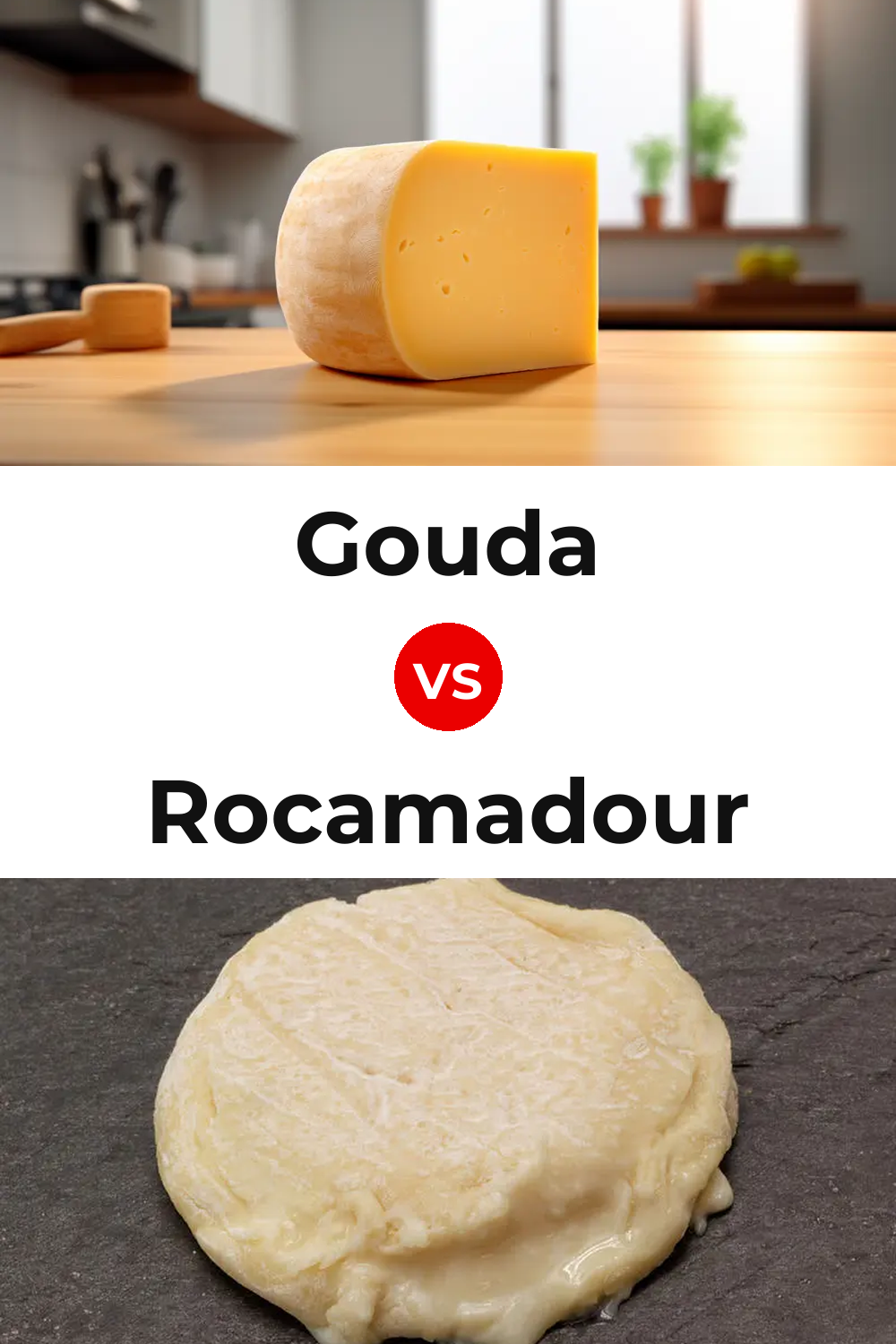 Gouda Cheese vs Rocamadour Cheese Pinterest comparison