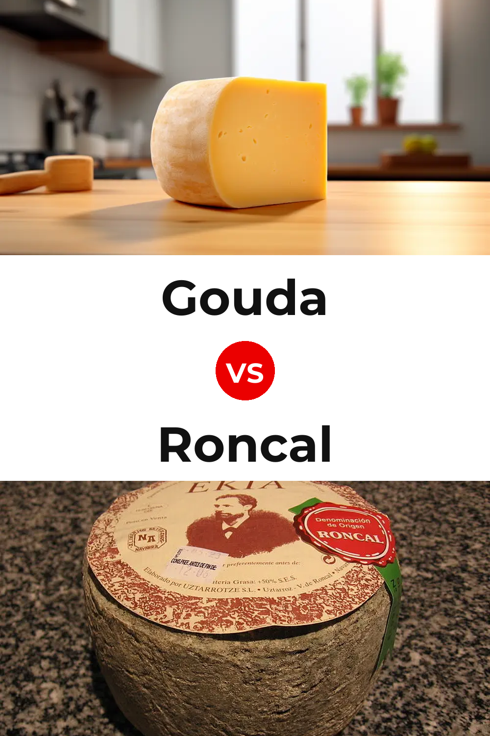 Gouda Cheese vs Roncal Cheese Pinterest comparison