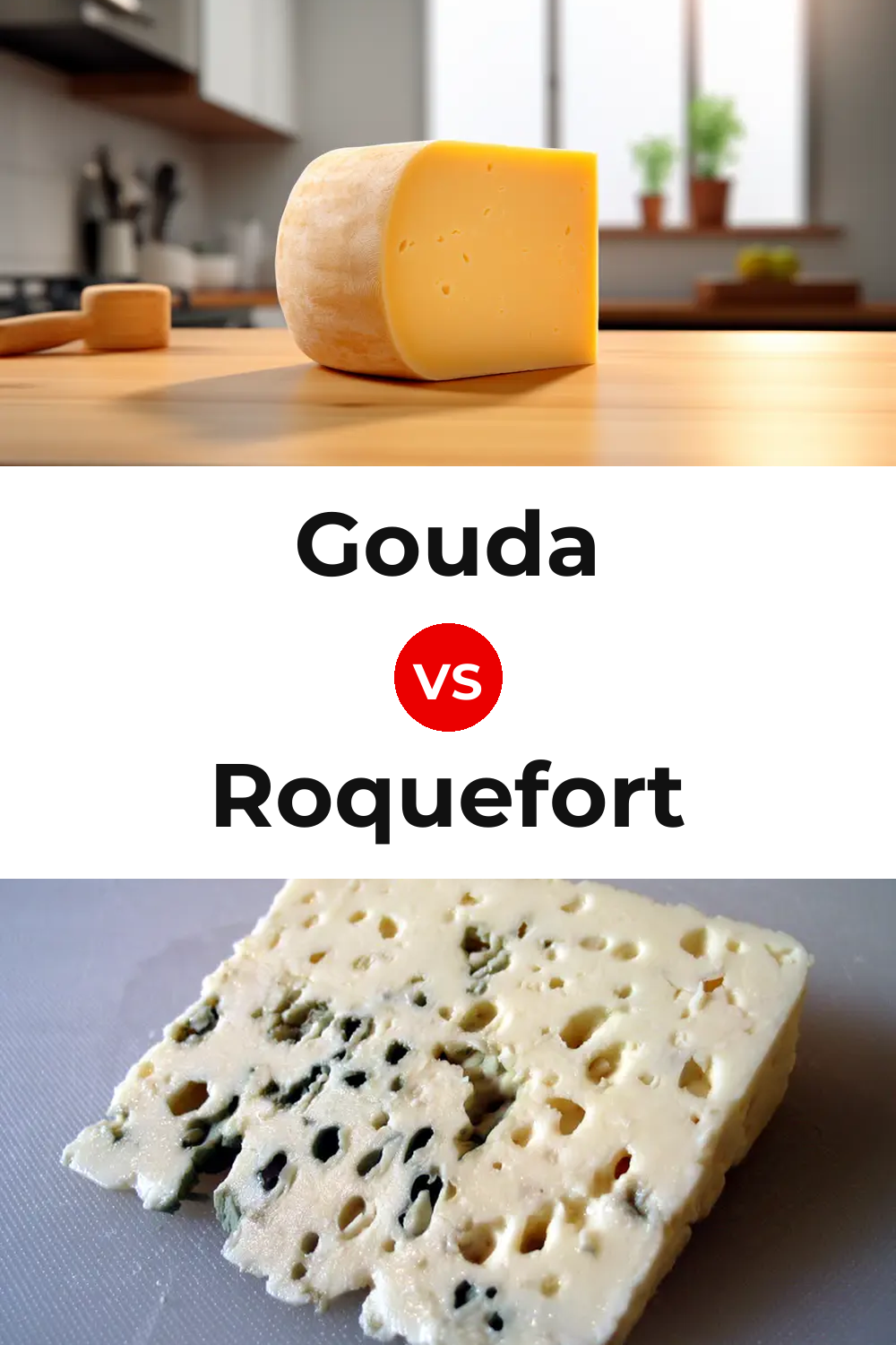 Gouda Cheese vs Roquefort Cheese Pinterest comparison