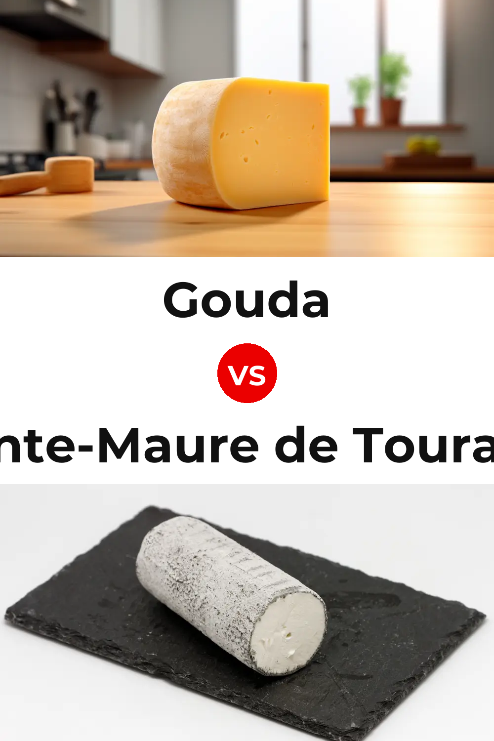 Gouda Cheese vs Sainte-Maure de Touraine Cheese Pinterest comparison